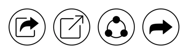Condividi Icona Set Illustrazione Segno Simbolo Condivisione — Vettoriale Stock