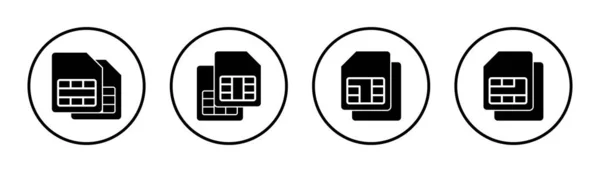 Εικόνα Συνόλου Εικονιδίων Καρτών Sim Σύμβολο Και Σύμβολο Διπλής Κάρτας — Διανυσματικό Αρχείο
