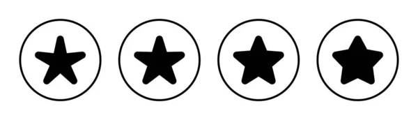 明星图标集插图 评级标志和符号 最喜欢的明星图标 — 图库矢量图片