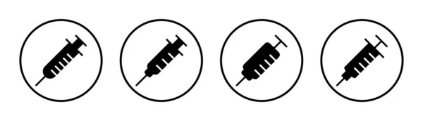 Иллюстрация Иконки Шприца Знак Инъекции Символ Значок Вакцины — стоковый вектор
