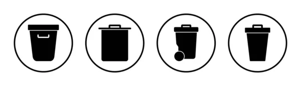 Trash Icon Set Illustration Trash Can Icon Delete Sign Symbol — Stock Vector