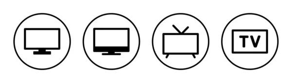 Ilustração Conjunto Ícones Sinal Televisão Símbolo —  Vetores de Stock