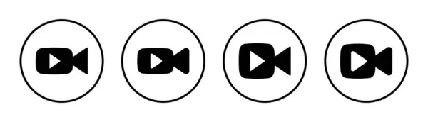 Video Icon Set Illustration Videokamera Zeichen Und Symbol Filmschild Kino — Stockvektor