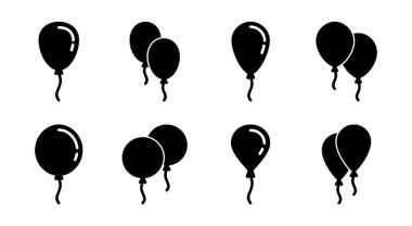 Balon simgesi çizimi. Parti balonu işareti ve sembolü