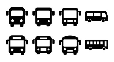 Otobüs simgesi çizimi. Otobüs tabelası ve sembol. taşıma sembolü