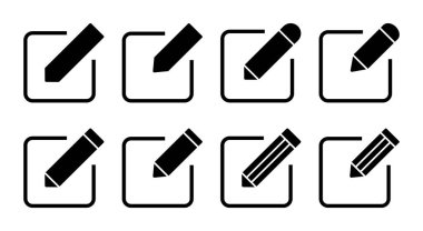 Simge kümesi illüstrasyonunu düzenle. Belge imza ve sembolünü düzenle. Metin simgesini düzenle. Kalem. kaydolun
