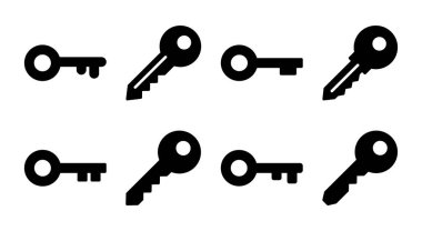 Anahtar simgesi çizimi. Anahtar işareti ve sembol.