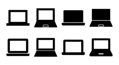 Dizüstü bilgisayar simgesi çizimi. bilgisayar işareti ve sembol