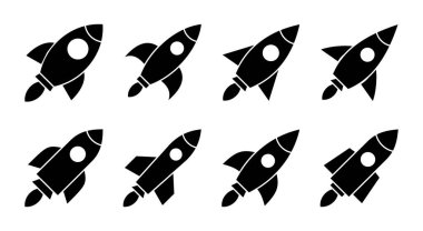 Roket simgesi çizimi. Başlangıç işareti ve sembol. roket fırlatma simgesi