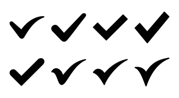 Zaškrtněte Ikonu Nastavit Ilustraci Značka Symbol Značky — Stockový vektor