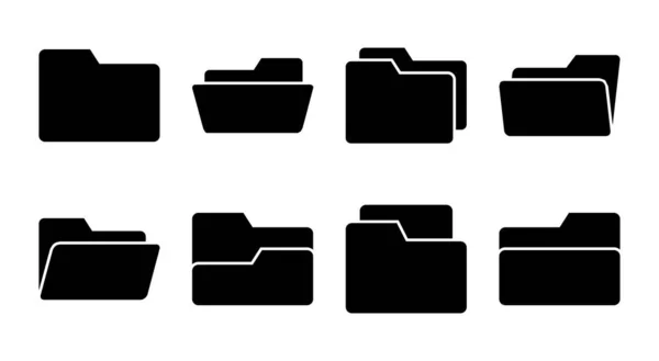 Ilustracja Zestawu Ikon Folderów Znak Folderu Symbol — Wektor stockowy