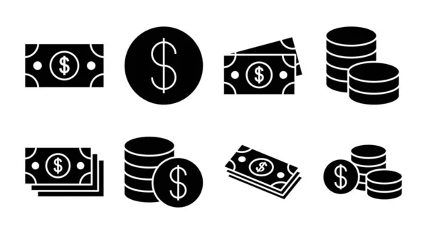 Money Icon Set Illustration Money Sign Symbol — Stock Vector