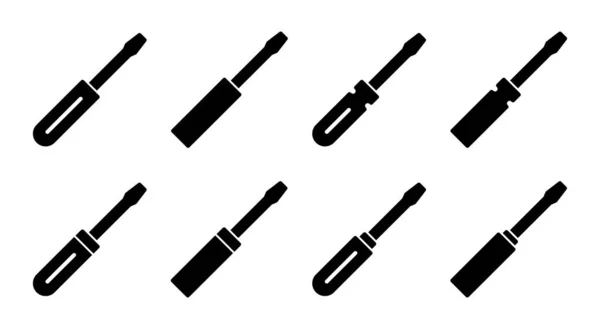Εικονογράφηση Συνόλου Κατσαβιδιών Σύμβολο Και Σύμβολο Εργαλείων — Διανυσματικό Αρχείο