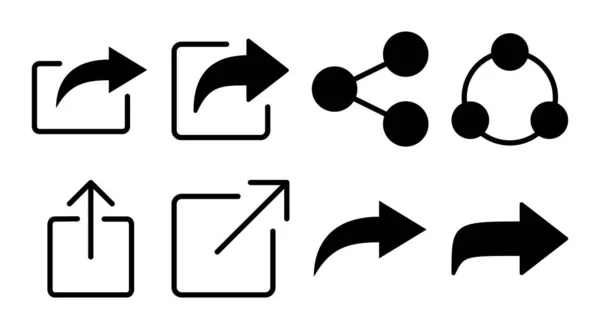 アイコンセットイラストを共有する 記号とシンボルの共有 — ストックベクタ