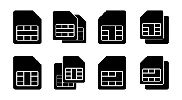 stock vector Sim card icon set illustration. dual sim card sign and symbol