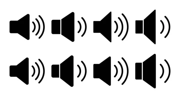 Lautsprecher Ikone Setzte Illustration Lautstärkezeichen Und Symbol Lautsprechersymbol Klangsymbol — Stockvektor