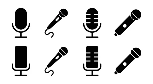 Illustrazione Vettoriale Icona Microfono Segno Simbolo Del Karaoke — Vettoriale Stock