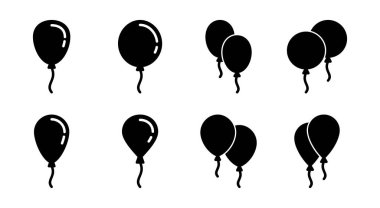 Balon simgesi çizimi. Parti balonu işareti ve sembolü