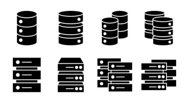 Veritabanı simgesi çizimi. veritabanı işareti ve sembolü