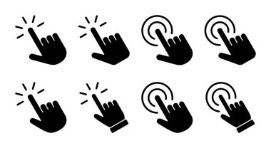 El tıklama simgesi çizimi. İşaret ve sembol. el imleç simgesi
