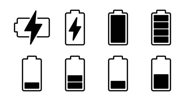 Batteriikon Som Illustration Batteriladdningsskylt Och Symbol Batteriladdningsnivå — Stock vektor