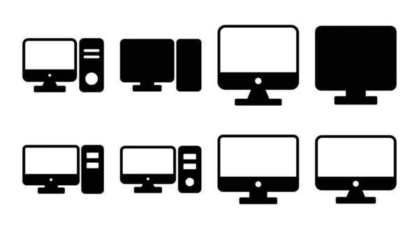 Ilustração Conjunto Ícones Computador Sinal Monitor Computador Símbolo —  Vetores de Stock