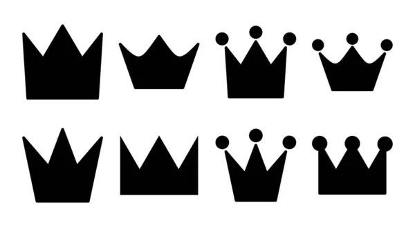 皇冠图标集插图 冠名符号和符号 — 图库矢量图片
