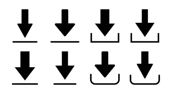 Télécharger Illustration Jeu Icônes Télécharger Signe Symbole — Image vectorielle