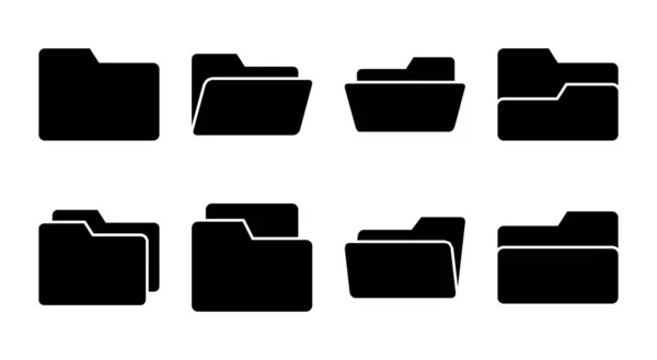 Ilustracja Zestawu Ikon Folderów Znak Folderu Symbol — Wektor stockowy
