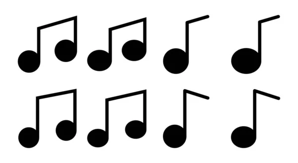 Набір Іконок Музики Ілюстрація Нотатка Музичний Знак Символ — стоковий вектор