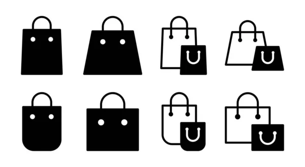 Symbolset Für Einkaufstaschen Einkaufsschild Und Symbol — Stockvektor