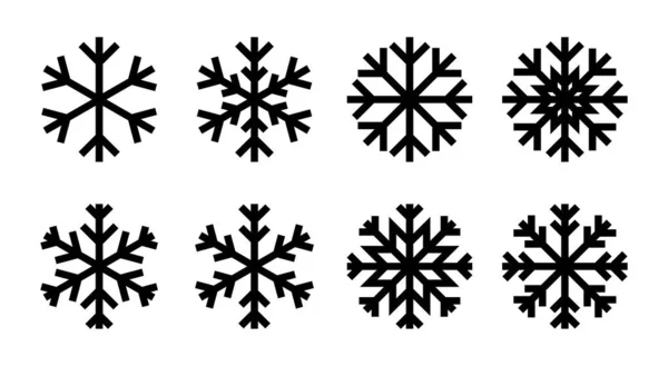 Lumi Kuvake Asettaa Kuva Lumihiutale Merkki Symboli — vektorikuva