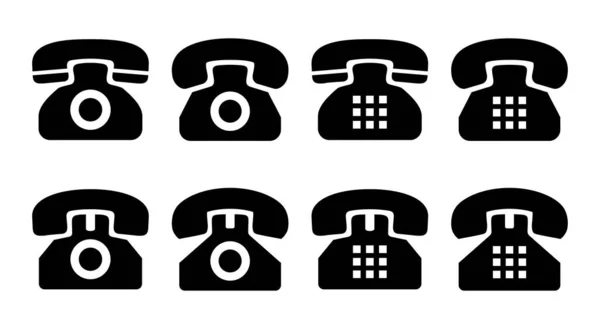 Ikona Telefonu Zestaw Ilustracji Znak Symbol Telefonu — Wektor stockowy