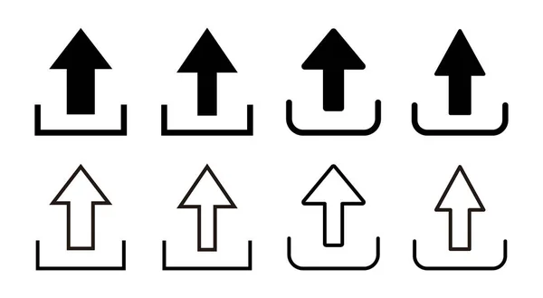 Icon Set Illustration Hochladen Datenzeichen Und Symbol Laden — Stockvektor