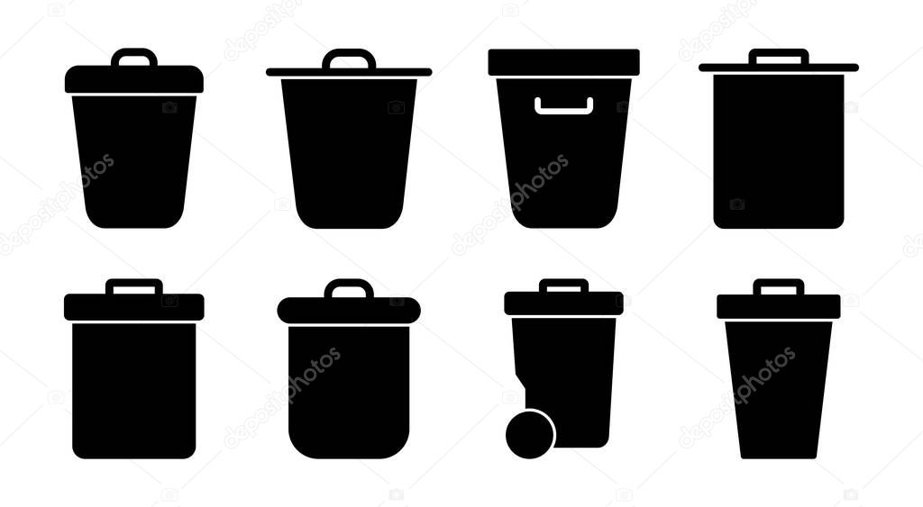Trash icon set illustration. trash can icon. delete sign and symbol.