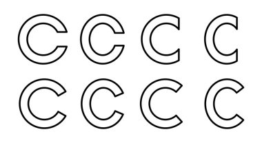 Telif hakkı simgesi çizimi. telif hakkı işareti ve sembol