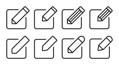 Simge kümesi illüstrasyonunu düzenle. Belge imza ve sembolünü düzenle. Metin simgesini düzenle. Kalem. kaydolun
