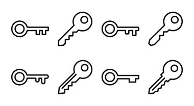 Anahtar simgesi çizimi. Anahtar işareti ve sembol.