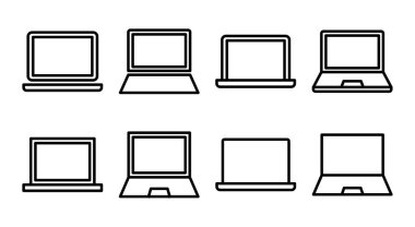 Dizüstü bilgisayar simgesi çizimi. bilgisayar işareti ve sembol