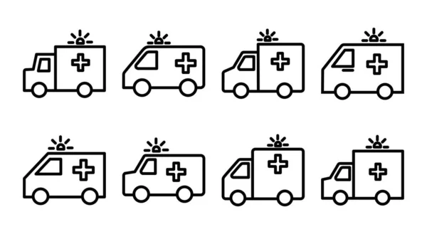 Ασθενοφόρο Εικονίδιο Που Εικονογράφηση Πινακίδα Και Σύμβολο Φορτηγού Ασθενοφόρου Ασθενοφόρο — Διανυσματικό Αρχείο