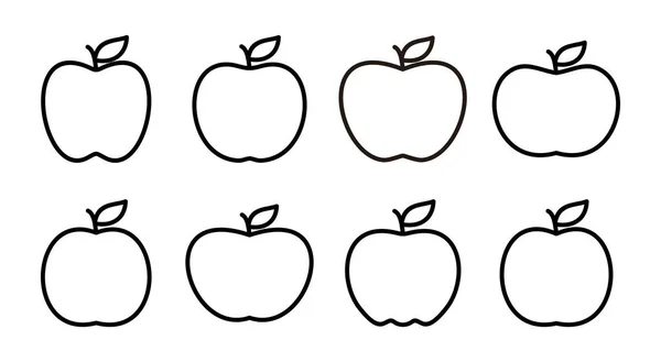 Apple Pictogram Set Illustratie Apple Teken Symbolen Voor Web Design — Stockvector