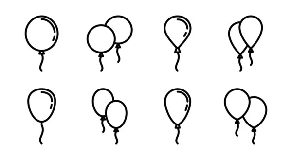 Ikona Balónu Nastavena Ilustraci Značka Symbol Balónku — Stockový vektor