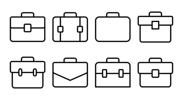 Ilustracja Zestawu Ikon Teczki Znak Walizki Symbol Symbol Bagażu — Wektor stockowy