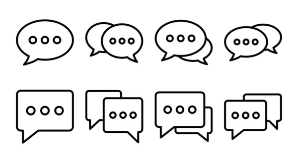 Chat Ikon Készlet Illusztráció Beszéd Buborék Jel Szimbólum Hozzászólás Ikon — Stock Vector