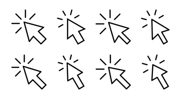 Click Icon Set Illustration Pointer Arrow Sign Symbol Cursor Icon — Stock Vector