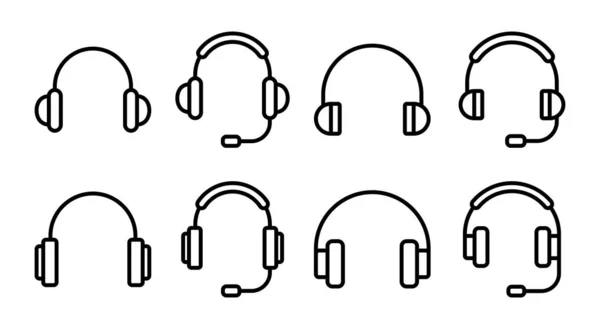 Kopfhörer Icon Set Illustration Kopfhörer Zeichen Und Symbol — Stockvektor