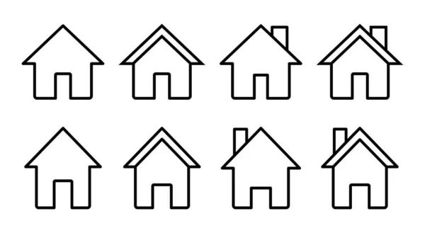 Набір Іконок Будинку Ілюстрація Знак Будинку Символ — стоковий вектор