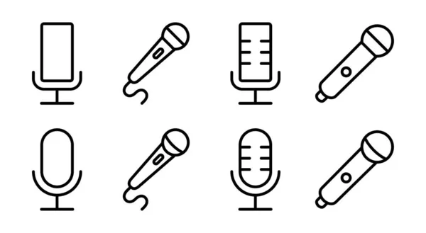 Illustration Vectorielle Icône Microphone Signe Symbole Karaoké — Image vectorielle