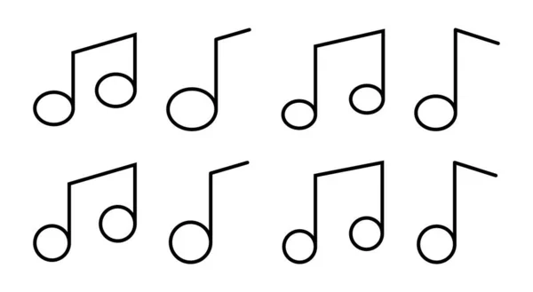 Иллюстрация Набора Музыкальных Значков Нотный Знак Символ — стоковый вектор