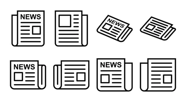 报纸图标集插图 报纸符号和符号 — 图库矢量图片